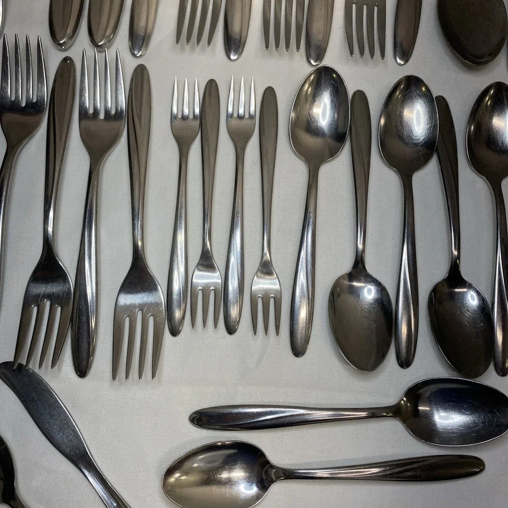 International Deluxe Stainless Flatware CHRISTIANIA‎ 36 Pc Forks Spoons Etc Lot